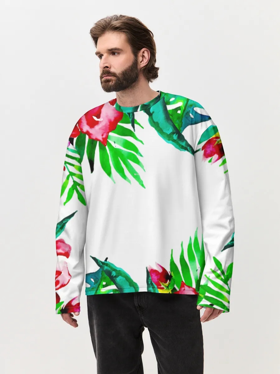 Watercolor Tropical Floral Border