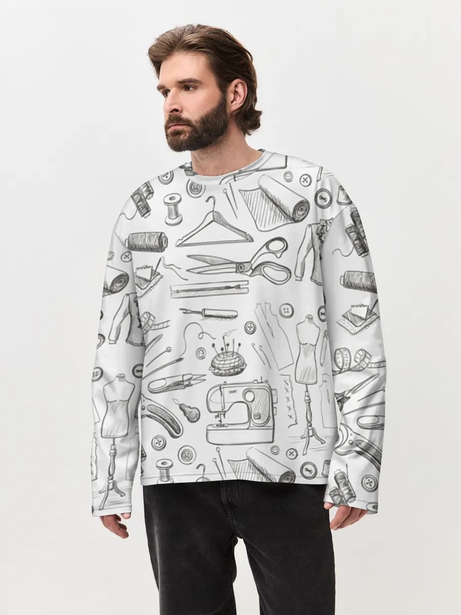 Men's oversized cotton long sleeve