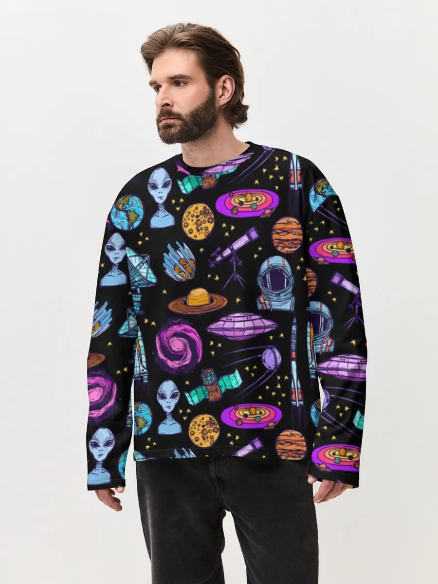 Men's oversized cotton long sleeve