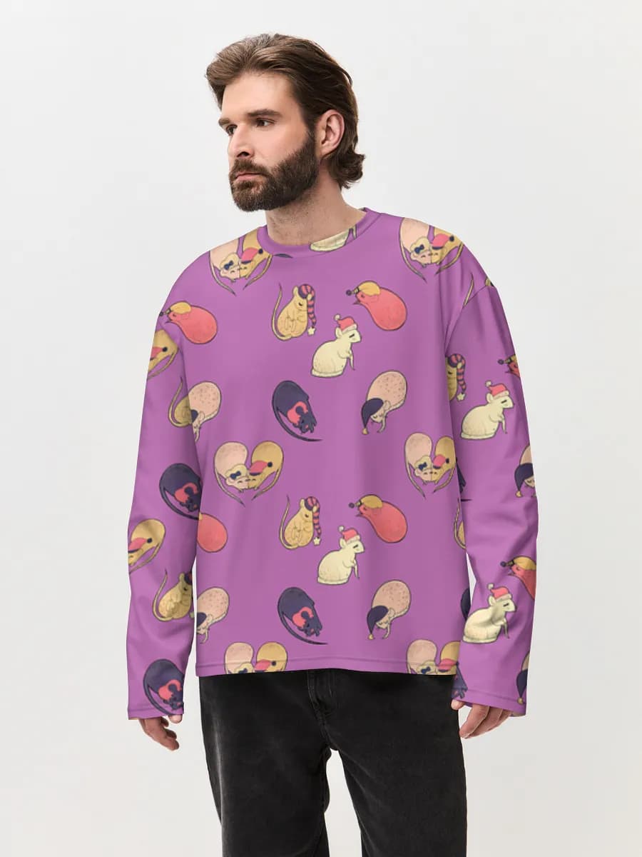 T-shirt Manches Longues Coton Oversize Homme