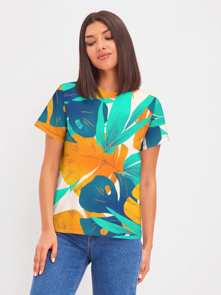 Feuilles et Coquillages Tropicaux