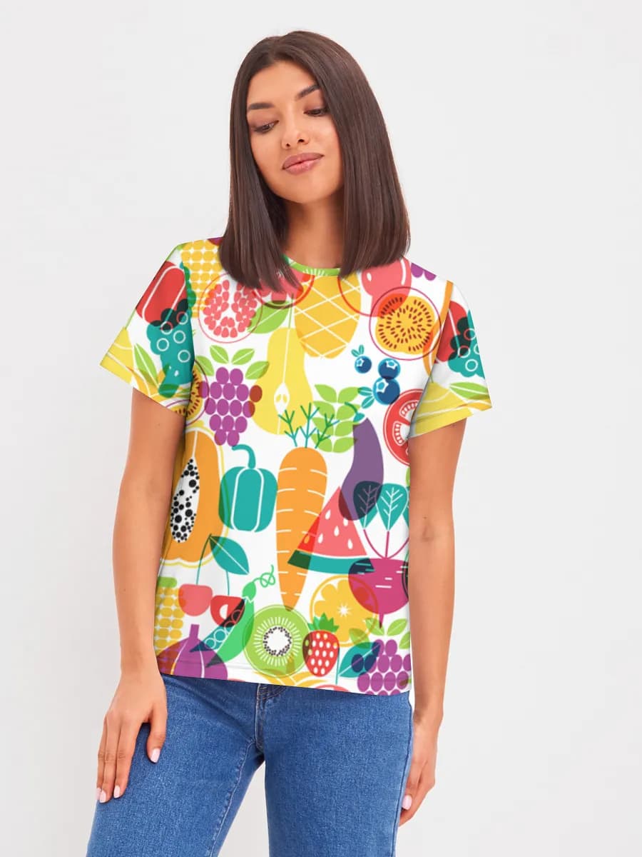 Camiseta básica de algodón para mujer