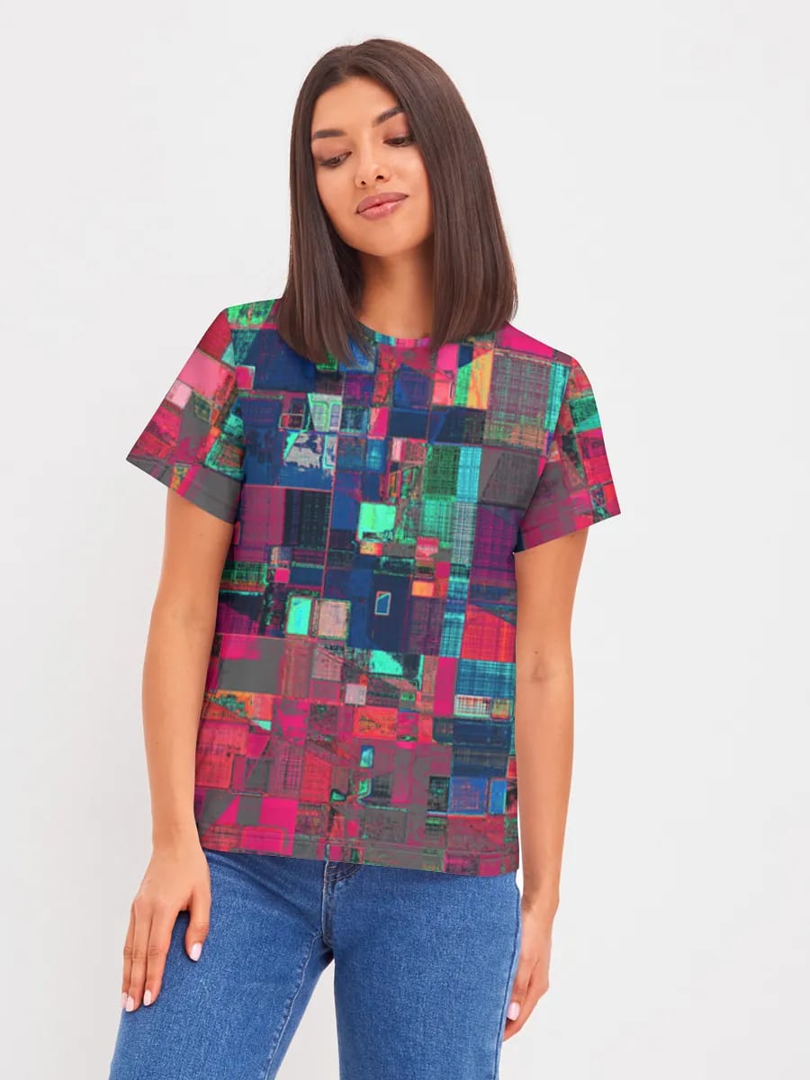 Neon glitch mozaikasi