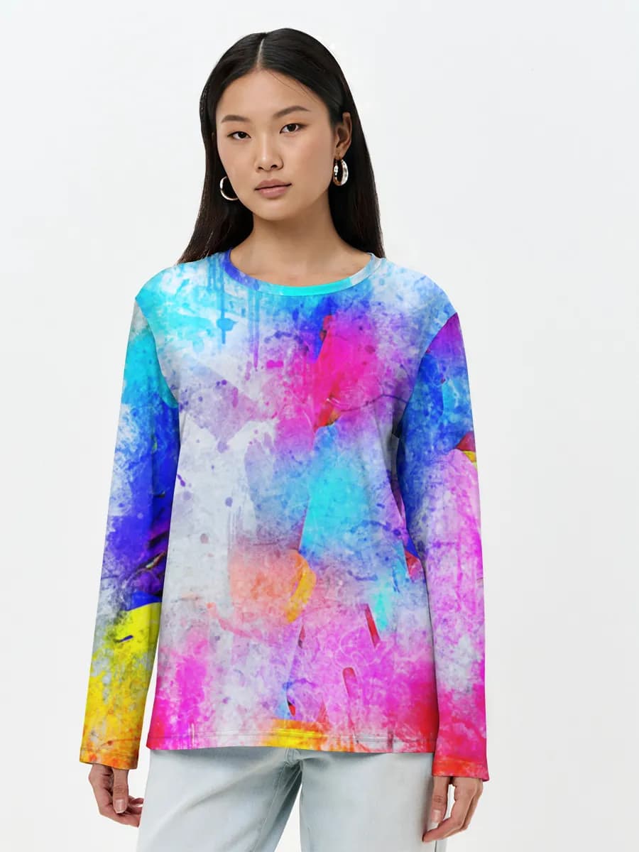 Damen Baumwoll Langarmshirt