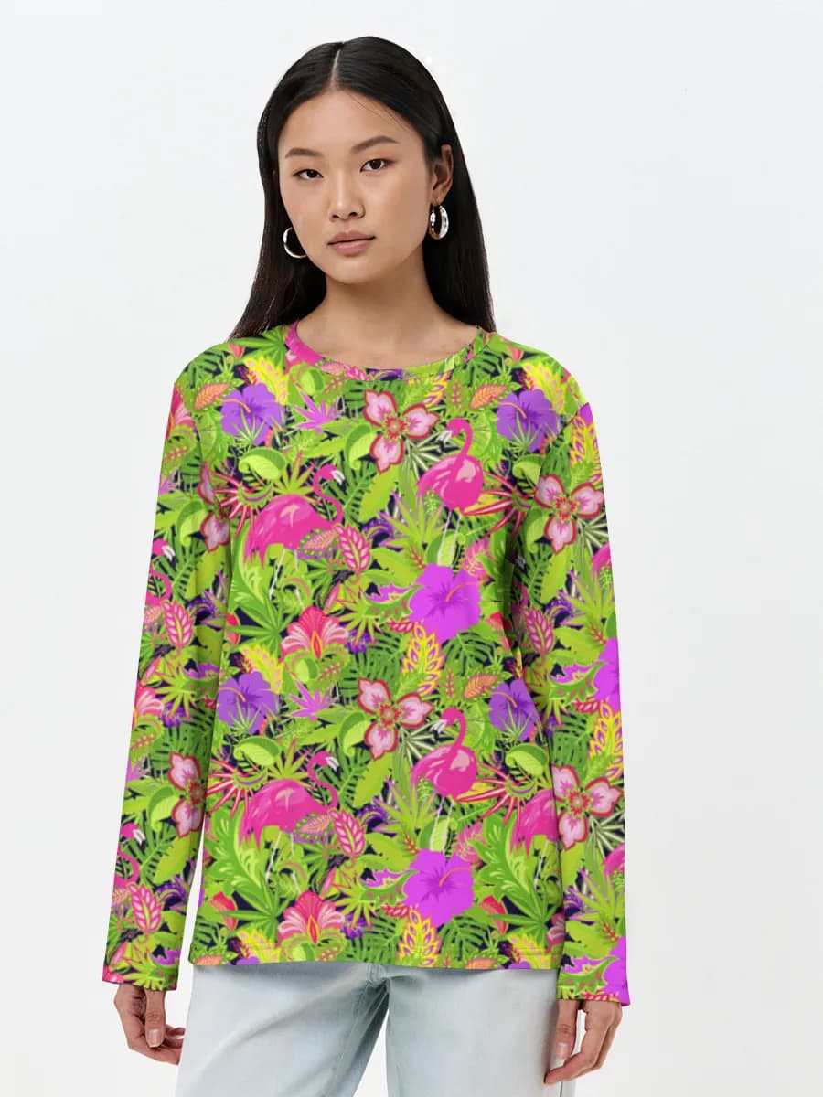 Damen Baumwoll Langarmshirt