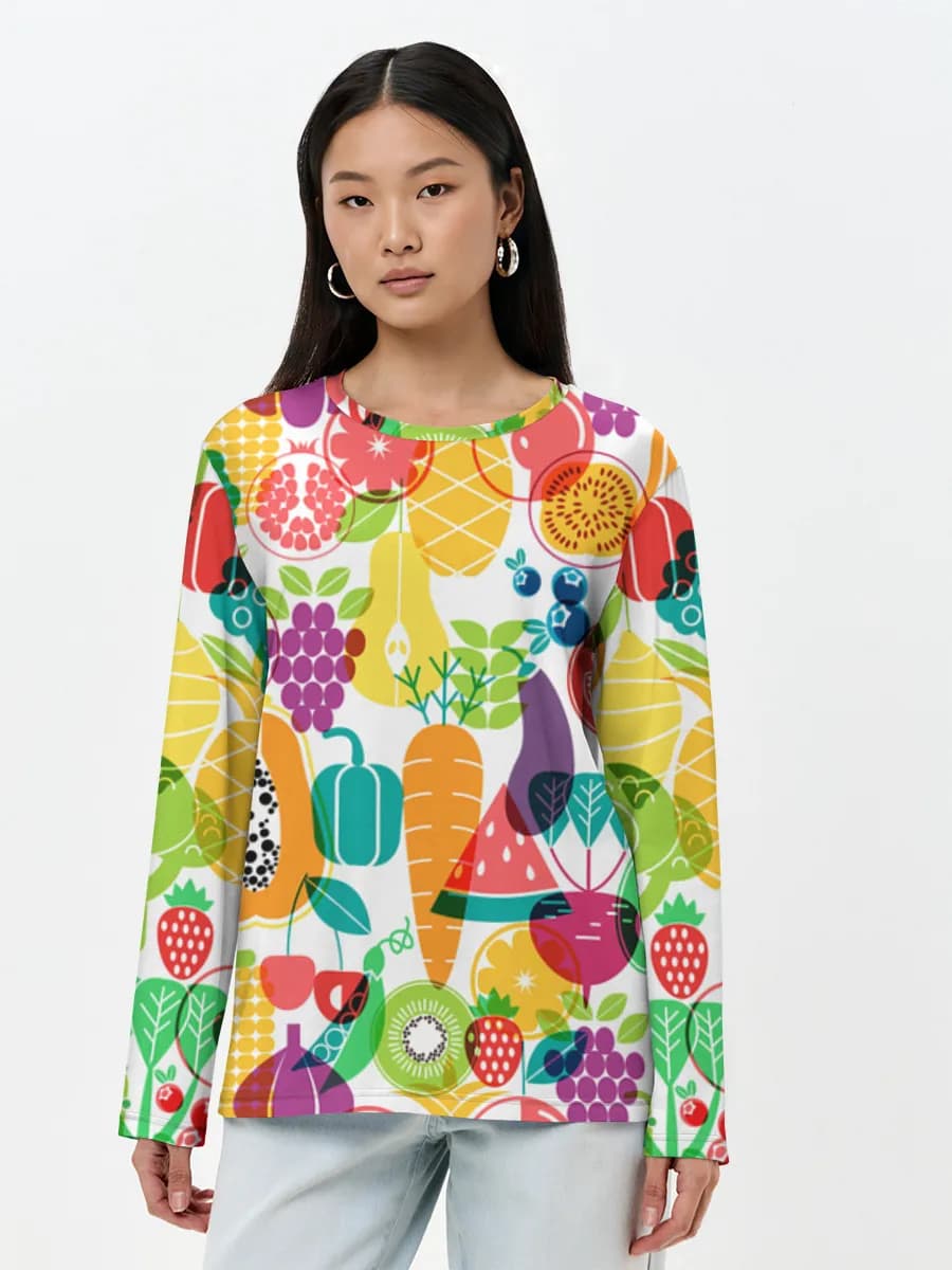 Camisa de manga larga para mujer. Algodón.
