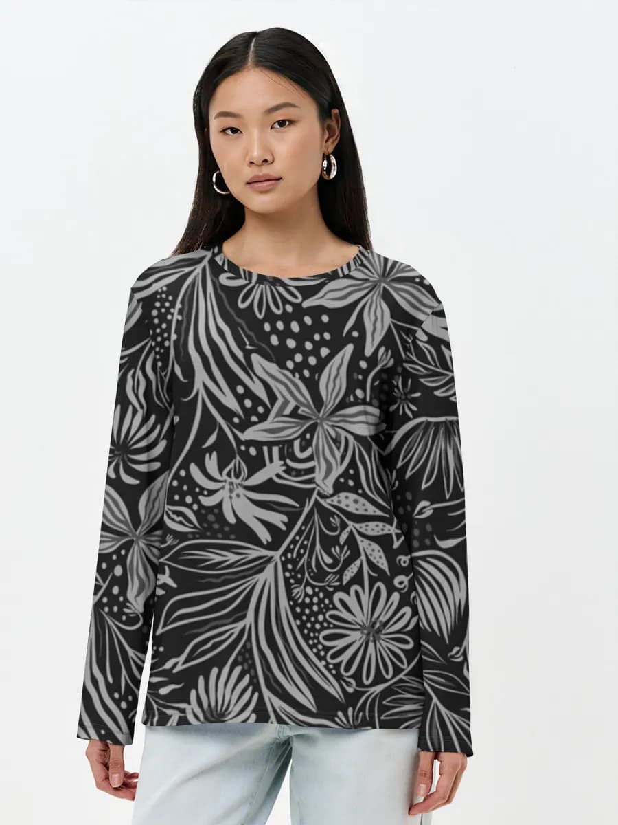 Camisa de manga larga para mujer. Algodón.