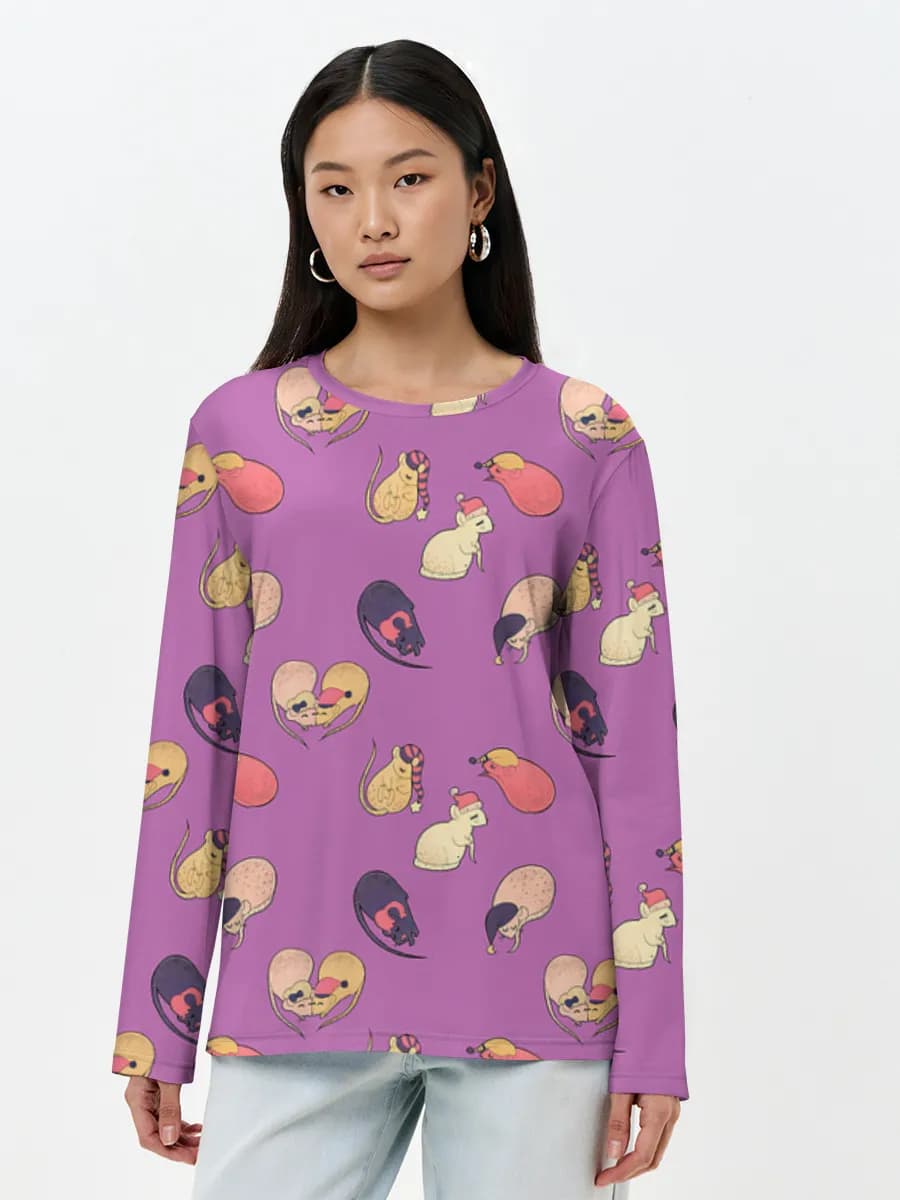 T-shirt Coton Manches Longues Femme