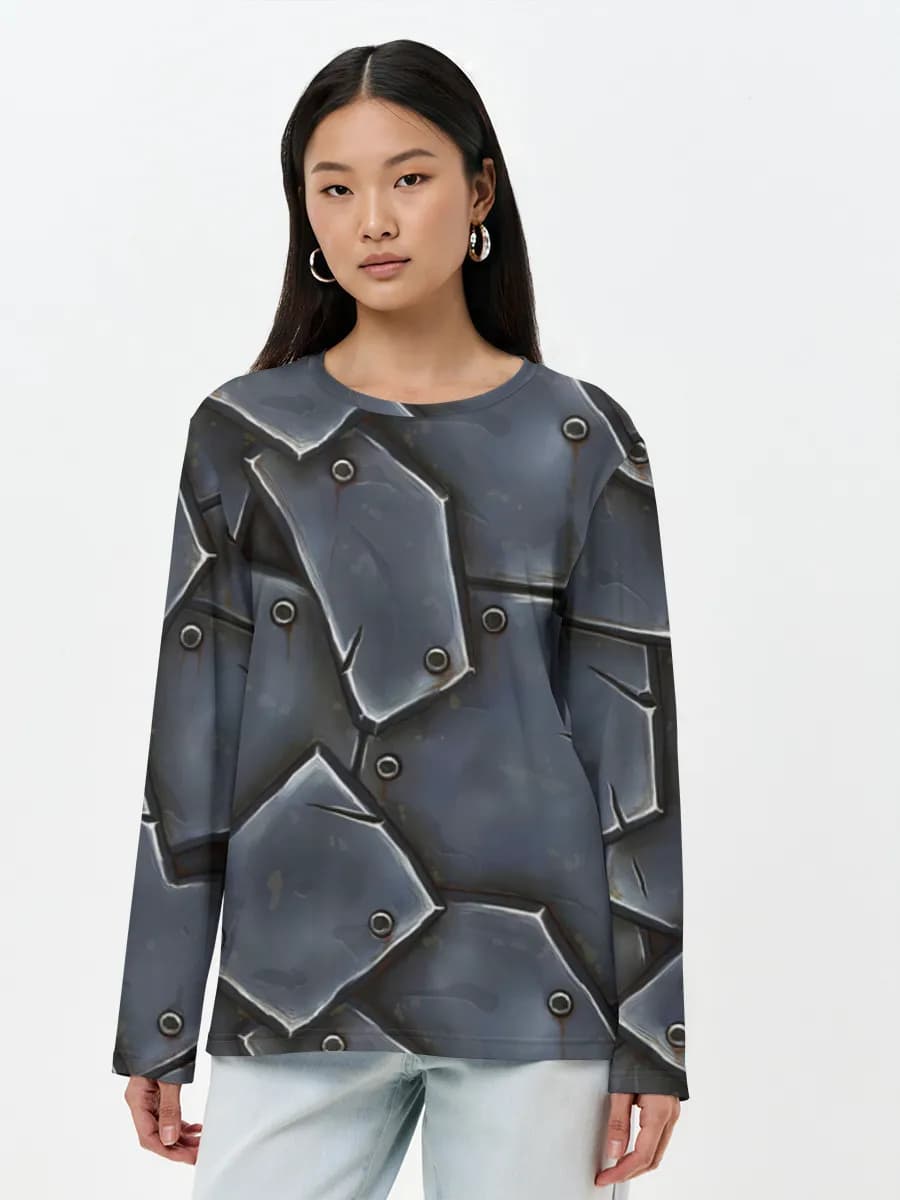 Damen Baumwoll Langarmshirt