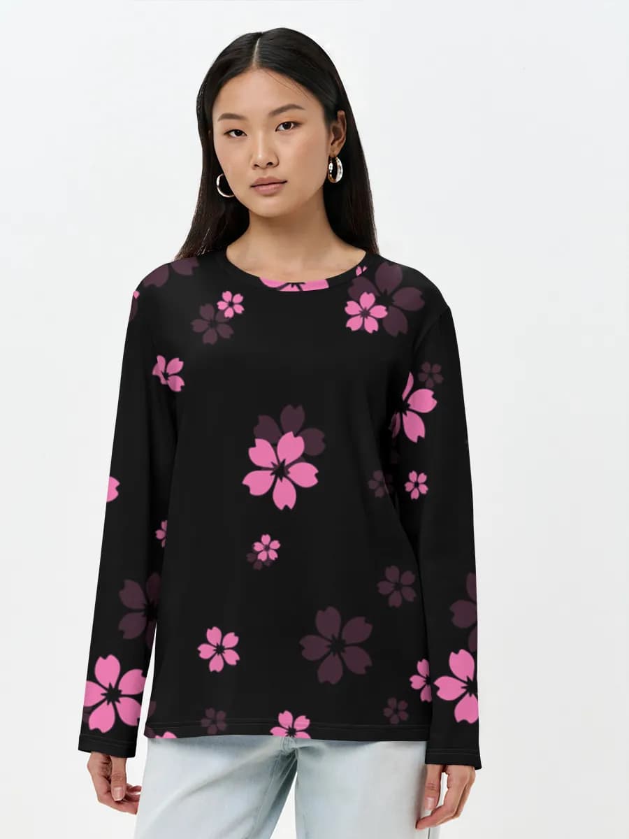 Damen Baumwoll Langarmshirt