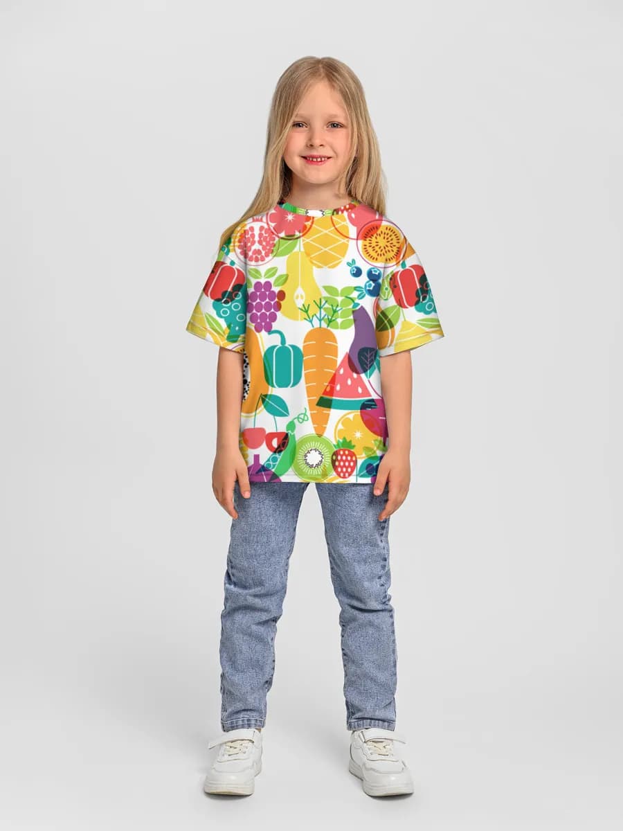 Camiseta infantil. De talla grande.