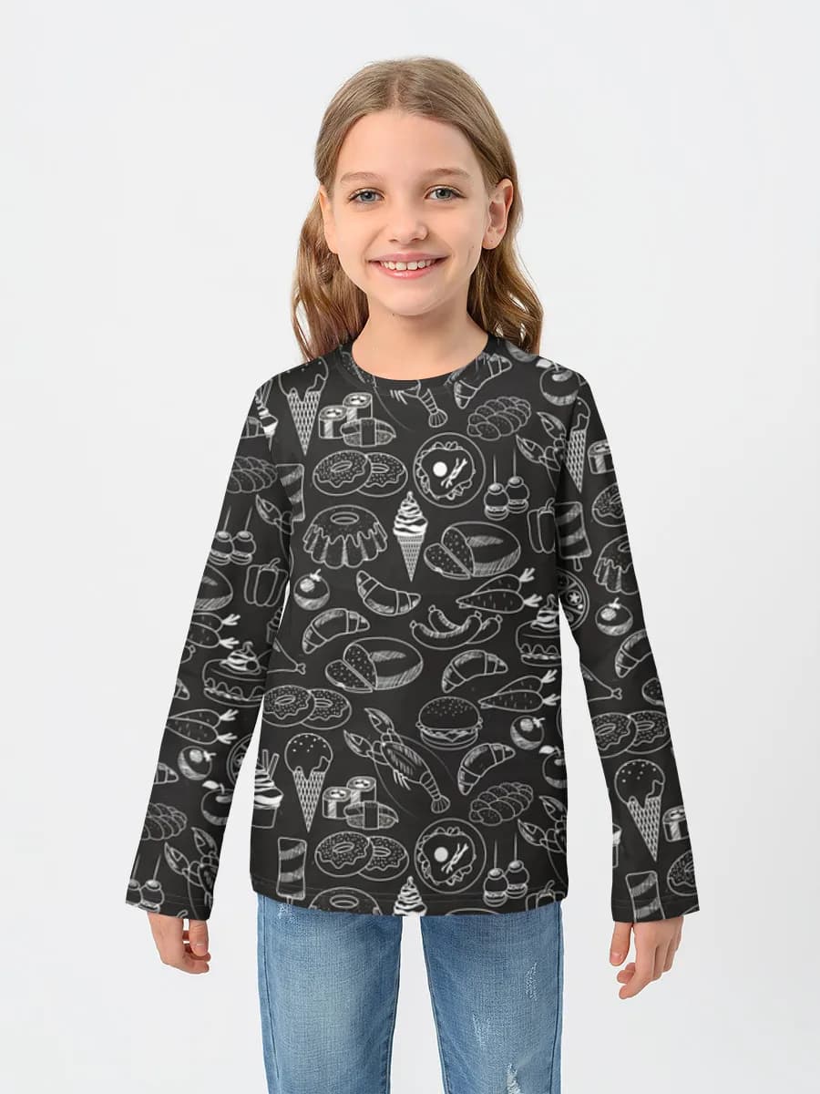 Kinder Baumwoll Langarmshirt