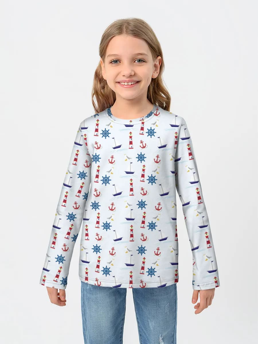Kinder Baumwoll Langarmshirt
