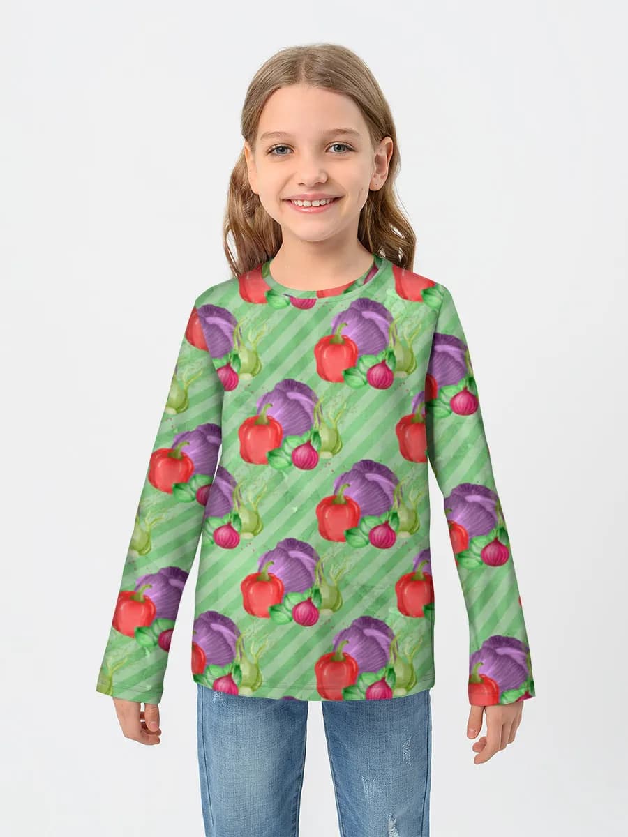 Kinder Baumwoll Langarmshirt