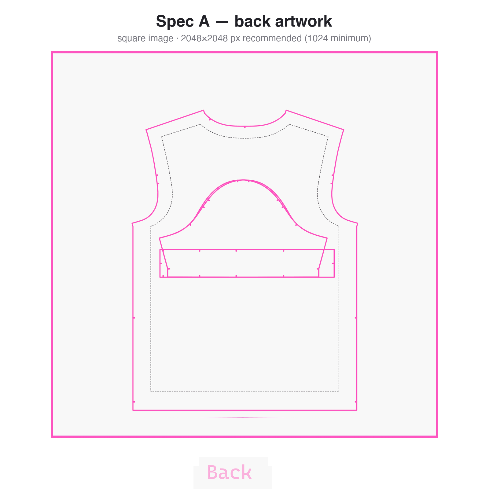 Spec A back artwork: square image surrounded by ghosted copies of itself, showing how it also feeds the sleeves
